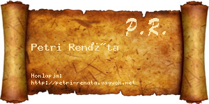 Petri Renáta névjegykártya